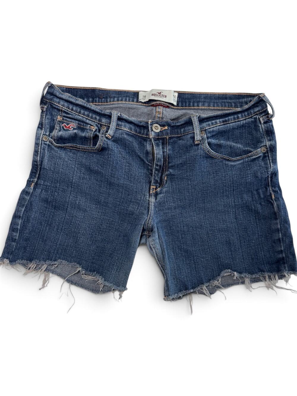 Hollister Womens SoCal Stretch DIY Cut Off Denim Shorts Blue Raw Hem W30 11R
